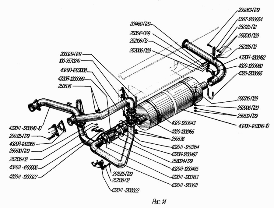 Выхлопная система урал 4320 схема